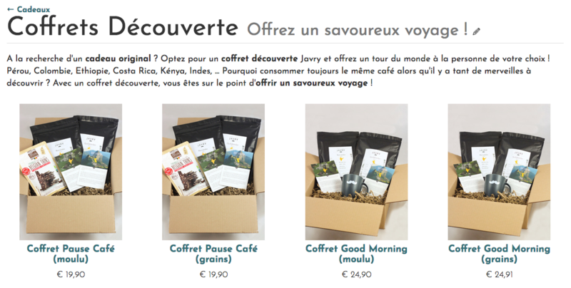 Eshop coffret cadeau