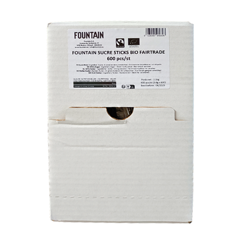 Biologische en Fairtrade suikerzakjes - 3,6gr - 600 stuks 2