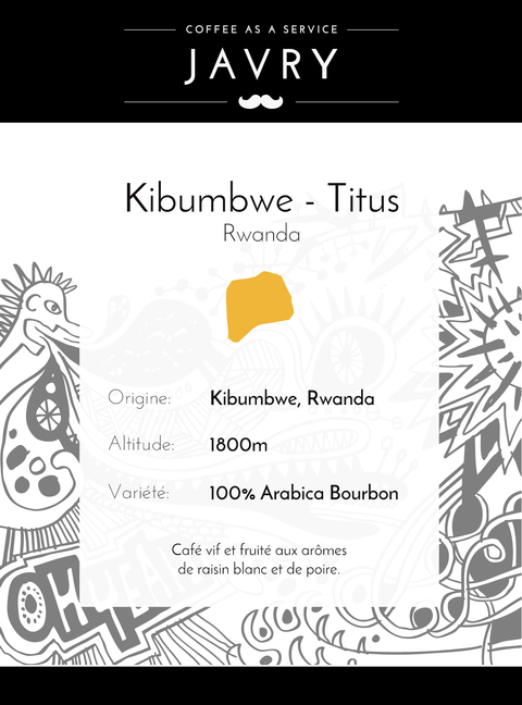 Café Rwanda Kibumbwe Titus - 250 grammes - Grains