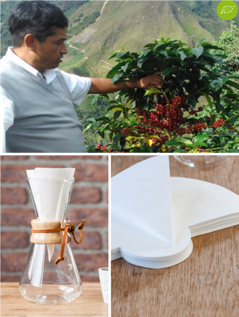 500g café BIO + Chemex 3 tasses + 100 Filtres