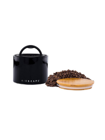 Airscape ceramic jar with air extractor - 250gr - black - bamboo lid